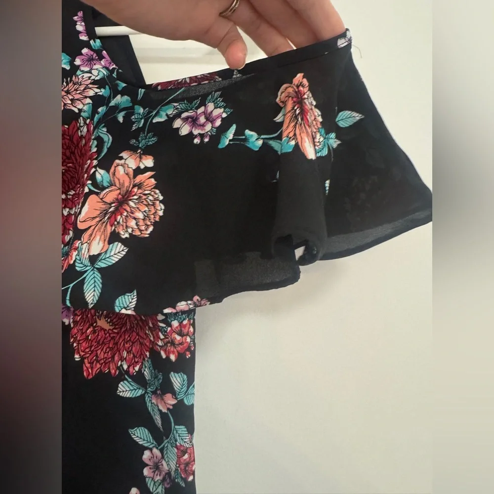 Candie's Black and Red Floral Halter Dress - Picture 7 of 7